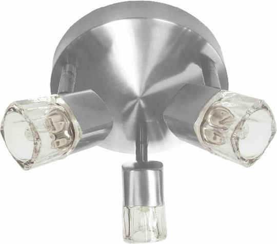 Aca Naples Triple Spot with Socket G9 in Silver Color