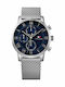 Tommy Hilfiger Kane Ανδρικό Ρολόι 44mm Χρονογράφος Μπαταρίας με Ασημί Μεταλλικό Μπρασελέ
