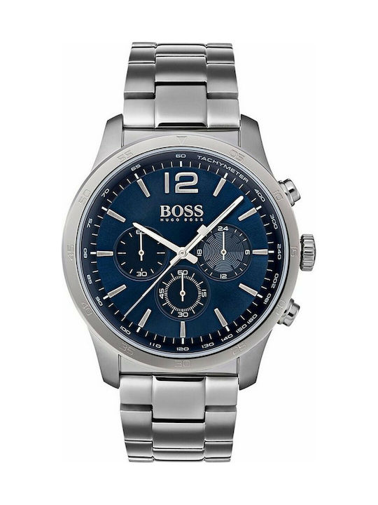 Hugo Boss Professionel Uhr Chronograph Batterie mit Silber Metallarmband