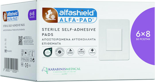 ALFA PAD Sterile Plasters 6x 8cm, 50 Pieces