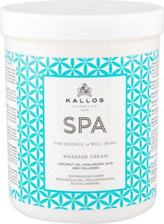 Kallos Spa Massage Cream Coconut Feuchtigkeitsspendende Creme Körper mit Hyaluronsäure & Duft Kokosnuss 1000ml