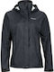 Precip Women's for Hiking Short Sports Jacket Windproof for Winter with Hood Black