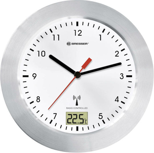 Bresser MyTime Bath Wall Clock Metallic White Ø17cm