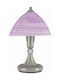 ArkoLight Tischlampe mit Flieder Schirm und Silber Basis