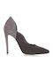 Sante Suede Pointed Toe Stiletto Gray High Heels