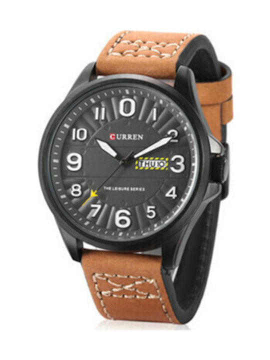 Curren Men's Watch 45mm Battery with Leather St...