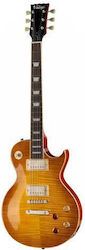 Vintage V100 ReIssued Elektrische Gitarre mit Form Les Paul und HH Pickup-Anordnung Lemon Drop