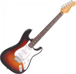 Encore E6 Chitară Electrică Stratocaster cu SSS Configurație Doze Sunburst