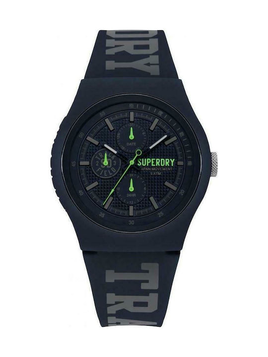 Superdry Urban Watch Chronograph Battery with Blue Rubber Strap