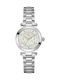 GC Watches Γυναικείο Ρολόι 32mm Μπαταρίας με Ασημί Μεταλλικό Μπρασελέ
