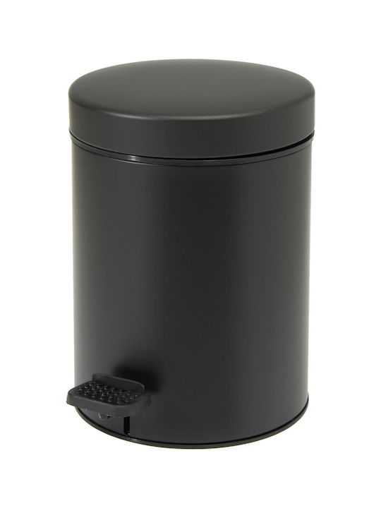 Pam & Co Metallic Toilet Bin with Soft Close Lid 3lt Black Matt