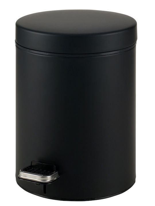 Pam & Co Metallic Toilet Bin with Soft Close Lid 8lt Black Matt