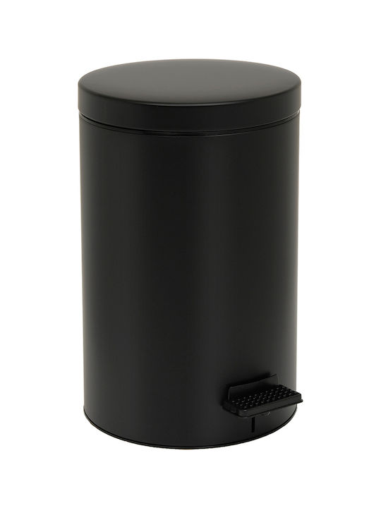 Pam & Co Metallic Toilet Bin with Soft Close Lid 12lt Black Matt