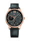 Tommy Hilfiger Damon Uhr Chronograph Batterie mit Schwarz Lederarmband