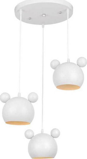 Elmark Mickey Kronleuchter Kinderdeckenleuchte Deckenleuchte 40W mit Fassung E27 White