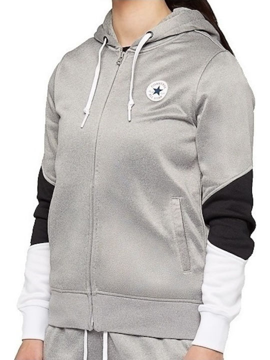Core Blocked Full-zip Hoodie Γυναικεία Ζακέτα Φούτερ με Κουκούλα Γκρι