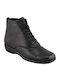 1018 Leder Stiefeletten Damen Schwarz