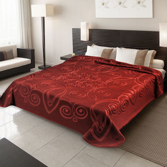 Belpla Ster 516/16 Garnet Spanish Velvet Double Blanket 220x240cm Red