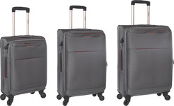 Diplomat Reisekoffer Weichschalen Gray Maximalhöhe 71cm mit 4 Räder Set 3Stück