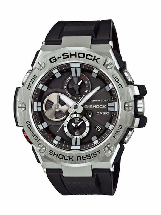 Casio G-Shock G-Steel Ανδρικό Ρολόι 53.8mm Solar με Μαύρο Καουτσούκ Λουράκι