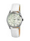 Just Watch Watch with White Leather Strap 48-S3895-WH