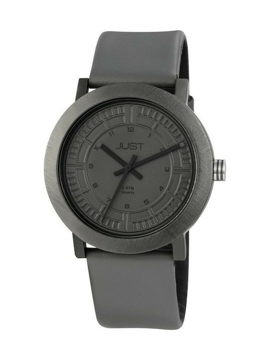 Just Watch Watch with Gray Leather Strap 48-S9627-GR