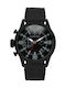 Thorton Ceas Barbati 47mm Cu Baterie cu Curea din Piele Neagră