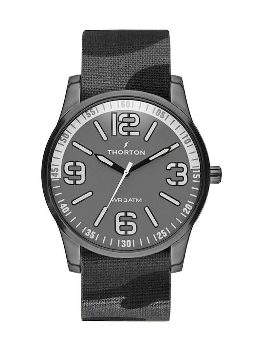 Thorton Herrenuhr 46mm Batterie mit Gray Stoffa...