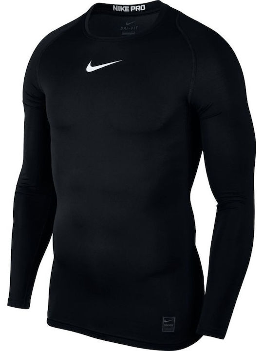 Nike Pro Ανδρική Ισοθερμική Μακρυμάνικη Μπλούζα Compression Μαύρη