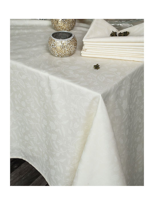 Rythmos Τραπεζομάντηλο Σετ 12τμχ Bensimon Ecru 160x270εκ.