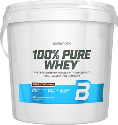 Biotech USA 100% Pure Whey Proteină din Zer Fără gluten cu Aromă de Ciocolată 4kg