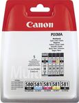 Canon PGI-580/CLI-581 Πακέτο 5 Μελανιών Εκτυπωτή InkJet Κίτρινο / Κυανό / Ματζέντα / Μαύρο (2078C005)