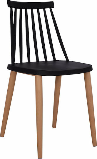 Vanessa Kitchen Polypropylene Chair Black 43x47.5x77cm