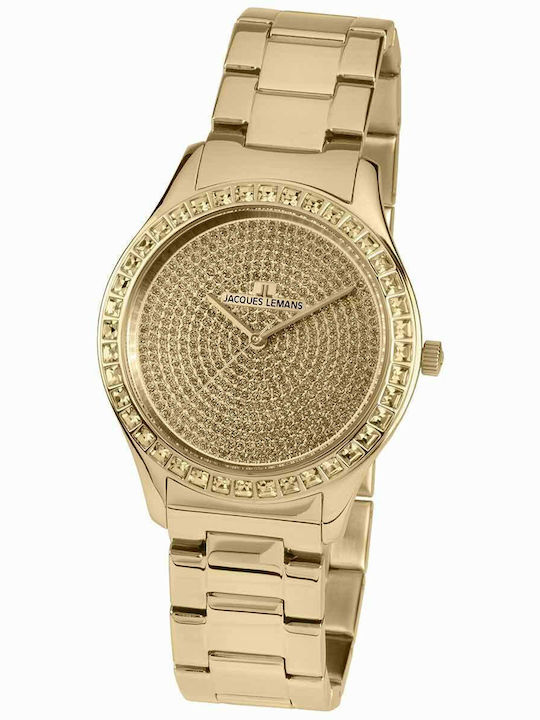 Jacques Lemans Women's Watch Battery with Gold Stainless Steel Bracelet