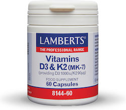 Lamberts Vitamin D3 1000iu & K2 90µg Βιταμίνη 1000iu 60 κάψουλες Lamberts Vitamin D3 1000iu & K2 90µg Βιταμίνη 1000iu 60 κάψουλες