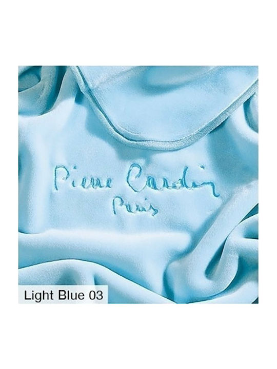 Pierre Cardin Nancy Blanket Velvet Queen 220x240cm. Light Blue