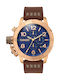 Breeze Kryptonite Men's Watch 49mm Chronograph Battery with Brown Leather Strap