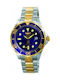 Invicta Pro Diver Watch Battery with Silver Metal Bracelet