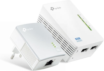 TP-LINK TL-WPA4220KIT v3 Powerline Διπλό για Ασύρματη Σύνδεση Wi‑Fi 4 και 2 Θύρες Ethernet