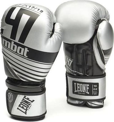 Leone L47 Boxhandschuhe aus Kunstleder Silber