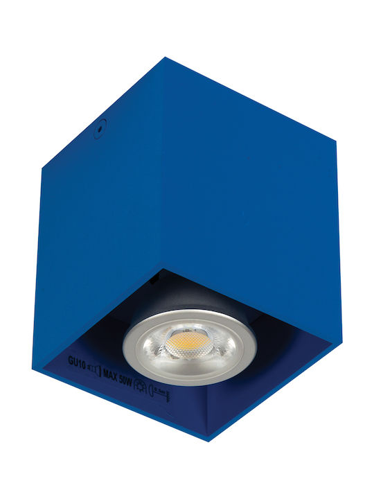 VK Lighting Μονό Σποτ με Ντουί GU10 σε Μπλε Χρώμα