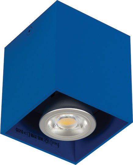 VK Lighting Einzel Spot mit Fassung GU10 in Blau Farbe VK Lighting Einzel Spot mit Fassung GU10 in Blau Farbe
