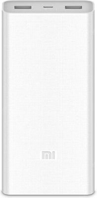 Xiaomi Mi Power Bank 2C 20000mAh με 2 Θύρες USB-A Quick Charge 3.0 Λευκό