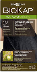 Biosline Biokap Nutricolor Delicato Hair Dye No Ammonia 1.00 Natural Black 140ml