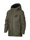 Nike Kids Sports Jacket short Hooded Green Sportswear