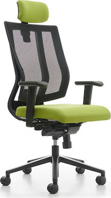 Dromeas Scaun de birou Executiv cu spătar reglabil și brațe reglabile Reflex D 16863 Verde