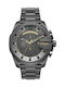 Diesel Mega Chief Men's Watch 51mm Chronograph Battery With Grey Steel Bracelet