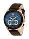 Maserati Traguardo Men's Watch 45mm Chronograph Battery with Brown Leather Strap