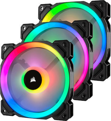 Corsair LL120 RGB Dual Light Loop with Lighting Node PRO Case Fan με Σύνδεση 4-Pin PWM 3τμχ