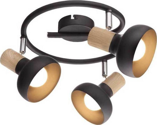 Elmark Addy Triple Spot with E14 Socket in Black Colour
